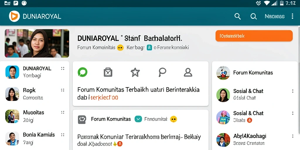 Antarmuka DUNIAROYAL menampilkan fitur diskusi komunitas yang menarik.