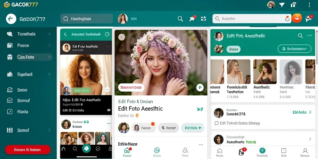 Tampilan antarmuka aplikasi GACOR777 yang user-friendly untuk edit foto aesthetic.