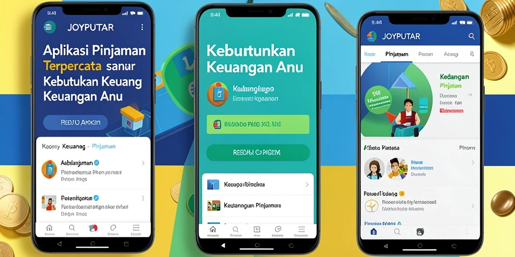 Tampilan antarmuka aplikasi JOYPUTAR yang mudah digunakan untuk pinjaman.