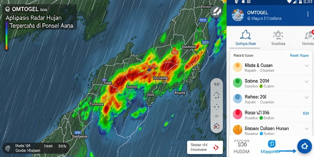 Antarmuka pengguna yang intuitif untuk radar hujan.