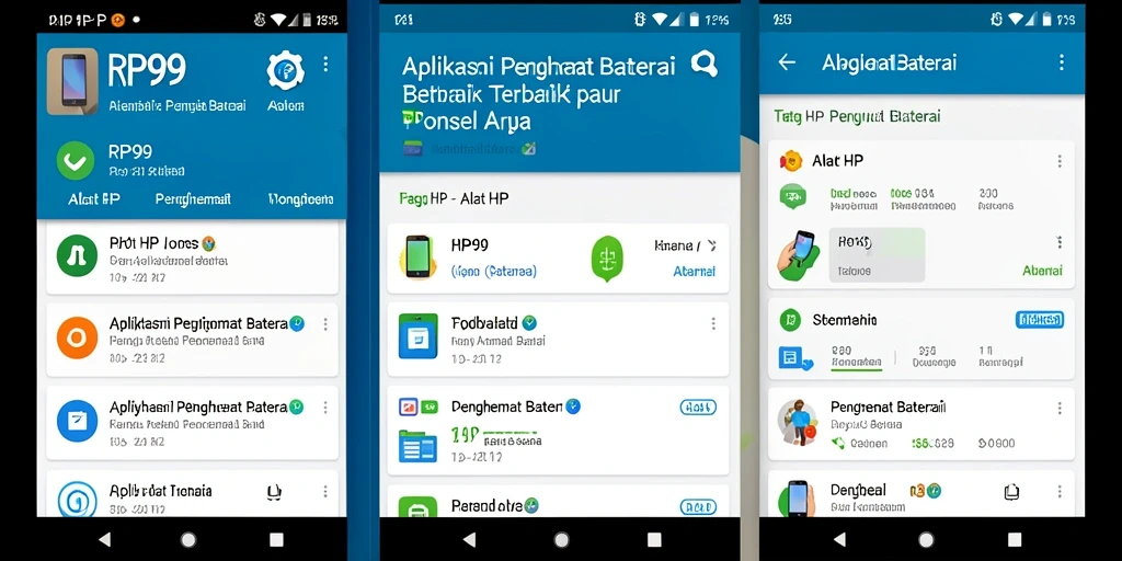 Antarmuka dan fungsi RP99 untuk penghemat baterai yang efektif.