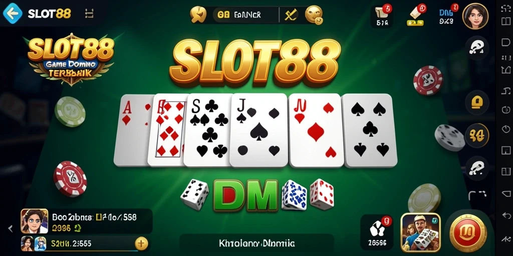 Tampilan antarmuka permainan Domino yang menarik dan mudah dipahami.